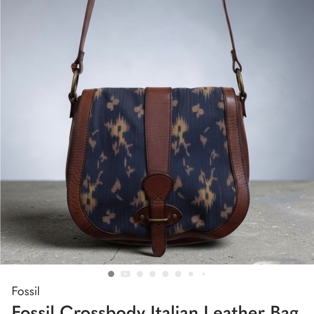 Fossil Navy and Brown Crossbody Bag